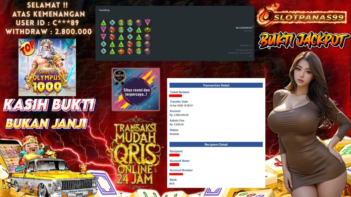 SLOTPANAS99 JACKPOT SLOT GATES OF OLYMPUS 1000